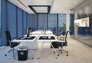 Commercial Fit Out with vertical blinds