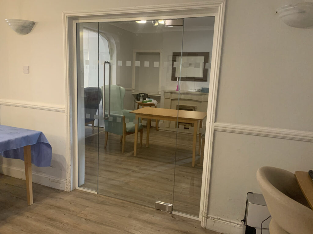 Doorway with Glazed Partitioning Installed